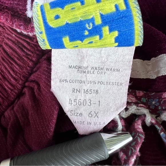 VTG Prairie Skirt Gunne Sax Style Corduroy Calico Ditzy Floral Lace 6X USA 70s - Picture 13 of 13